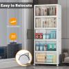 image:imageUAMFURI Stackable Storage Bins with Lids amp Wheels amp Door Foldable Collapsible Closet Organizers Extra Large Plastic Storage Drawers for Bedroom Dorm Office Garage White112qt 4Pack with 1 top lidWhite52qt
