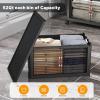 image:imageUAMFURI Stackable Storage Bins with Lids amp Wheels amp Door Foldable Collapsible Closet Organizers Extra Large Plastic Storage Drawers for Bedroom Dorm Office Garage White112qt 4Pack with 1 top lidDark55qt