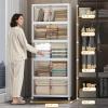 image:imageUAMFURI Stackable Storage Bins with Lids amp Wheels amp Door Foldable Collapsible Closet Organizers Extra Large Plastic Storage Drawers for Bedroom Dorm Office Garage White112qt 4Pack with 1 top lidWhite112qt