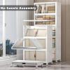 image:imageUAMFURI Stackable Storage Bins with Lids amp Wheels amp Door Foldable Collapsible Closet Organizers Extra Large Plastic Storage Drawers for Bedroom Dorm Office Garage White112qt 4Pack with 1 top lidWhite112qt