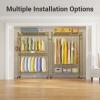 image:imageVIPEK R2 Plus Rolling Clothes Rack for Hanging Clothes Heavy Duty Clothing Rack 3 Tiers Adjustable Metal Wire Shelving Garment Racks with Side Hooks Closet Organizers and Storage Wardrobe BronzeGold