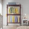 image:imageVIPEK R2 Plus Rolling Clothes Rack for Hanging Clothes Heavy Duty Clothing Rack 3 Tiers Adjustable Metal Wire Shelving Garment Racks with Side Hooks Closet Organizers and Storage Wardrobe BronzeBronze