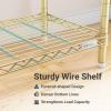 image:imageVIPEK R2 Plus Rolling Clothes Rack for Hanging Clothes Heavy Duty Clothing Rack 3 Tiers Adjustable Metal Wire Shelving Garment Racks with Side Hooks Closet Organizers and Storage Wardrobe BronzeGold