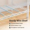 image:imageVIPEK R2 Plus Rolling Clothes Rack for Hanging Clothes Heavy Duty Clothing Rack 3 Tiers Adjustable Metal Wire Shelving Garment Racks with Side Hooks Closet Organizers and Storage Wardrobe BronzeWhite