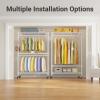 image:imageVIPEK R2 Plus Rolling Clothes Rack for Hanging Clothes Heavy Duty Clothing Rack 3 Tiers Adjustable Metal Wire Shelving Garment Racks with Side Hooks Closet Organizers and Storage Wardrobe BronzeWhite