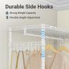image:imageVIPEK R2 Plus Rolling Clothes Rack for Hanging Clothes Heavy Duty Clothing Rack 3 Tiers Adjustable Metal Wire Shelving Garment Racks with Side Hooks Closet Organizers and Storage Wardrobe BronzeWhite