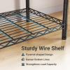 image:imageVIPEK R2 Plus Rolling Clothes Rack for Hanging Clothes Heavy Duty Clothing Rack 3 Tiers Adjustable Metal Wire Shelving Garment Racks with Side Hooks Closet Organizers and Storage Wardrobe BronzeBlack