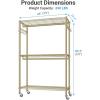 image:imageVIPEK R2 Plus Rolling Clothes Rack for Hanging Clothes Heavy Duty Clothing Rack 3 Tiers Adjustable Metal Wire Shelving Garment Racks with Side Hooks Closet Organizers and Storage Wardrobe BronzeGold