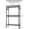 image:imageVIPEK R2 Plus Rolling Clothes Rack for Hanging Clothes Heavy Duty Clothing Rack 3 Tiers Adjustable Metal Wire Shelving Garment Racks with Side Hooks Closet Organizers and Storage Wardrobe BronzeBlack