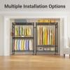 image:imageVIPEK R2 Plus Rolling Clothes Rack for Hanging Clothes Heavy Duty Clothing Rack 3 Tiers Adjustable Metal Wire Shelving Garment Racks with Side Hooks Closet Organizers and Storage Wardrobe BronzeBlack