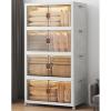 image:imageUAMFURI Stackable Storage Bins with Lids amp Wheels amp Door Foldable Collapsible Closet Organizers Extra Large Plastic Storage Drawers for Bedroom Dorm Office Garage White112qt 4Pack with 1 top lidWhite180QT