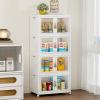 image:imageUAMFURI Stackable Storage Bins with Doors amp Lids amp Wheels Foldable Collapsible Closet Organizers Large Storage Cabinet for Bedroom Dorm 6 LM