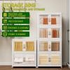 image:imageUAMFURI Stackable Storage Bins with Doors amp Lids amp Wheels Foldable Collapsible Closet Organizers Large Storage Cabinet for Bedroom Dorm 6 LM