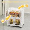 image:imageUAMFURI Stackable Storage Bins with Doors amp Lids amp Wheels Foldable Collapsible Closet Organizers Large Storage Cabinet for Bedroom Dorm 6 LMedium
