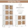 image:imageUAMFURI Stackable Storage Bins with Doors amp Lids amp Wheels Foldable Collapsible Closet Organizers Large Storage Cabinet for Bedroom Dorm 6 LXL