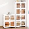 image:imageUAMFURI Stackable Storage Bins with Doors amp Lids amp Wheels Foldable Collapsible Closet Organizers Large Storage Cabinet for Bedroom Dorm 6 LXL