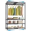 image:imageVIPEK X10 Heavy Duty Clothes Rack Expandable Metal Clothing Racks for Hanging from 2 to 35 with 4Tier Adjustable Wire Shelves amp Hanging Rod Portable Closet System for Reachin amp Walkin Closets