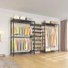 image:imageVIPEK S3X Expandable Clothes Rack Industrial Pipe Closet System Adjustable from 511 to 87 with 6Tier Shoe Shelves Heavy Duty Garment Rack Space Saving Wall Closet OrganizerS3X