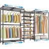 image:imageVIPEK S3X Expandable Clothes Rack Industrial Pipe Closet System Adjustable from 511 to 87 with 6Tier Shoe Shelves Heavy Duty Garment Rack Space Saving Wall Closet OrganizerS3X