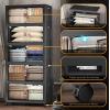 image:imageUAMFURI Extra Large Stackable Storage Bins with Lids amp Wheels 504QT168QT42GAL3Pack Foldable Collapsible Closet Organizers Storage Cabinet with Doors for Bedroom DormBlack