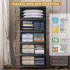 image:imageUAMFURI Extra Large Stackable Storage Bins with Lids amp Wheels 504QT168QT42GAL3Pack Foldable Collapsible Closet Organizers Storage Cabinet with Doors for Bedroom DormBlack
