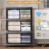 image:imageUAMFURI Extra Large Stackable Storage Bins with Lids amp Wheels 504QT168QT42GAL3Pack Foldable Collapsible Closet Organizers Storage Cabinet with Doors for Bedroom DormBlack
