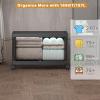 image:imageUAMFURI Extra Large Stackable Storage Bins with Lids amp Wheels 504QT168QT42GAL3Pack Foldable Collapsible Closet Organizers Storage Cabinet with Doors for Bedroom DormBlack