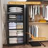 image:imageUAMFURI Extra Large Stackable Storage Bins with Lids amp Wheels 504QT168QT42GAL3Pack Foldable Collapsible Closet Organizers Storage Cabinet with Doors for Bedroom DormBlack