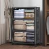 image:imageUAMFURI Extra Large Stackable Storage Bins with Lids amp Wheels 504QT168QT42GAL3Pack Foldable Collapsible Closet Organizers Storage Cabinet with Doors for Bedroom DormBlack