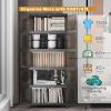 image:imageUAMFURI Extra Large Stackable Storage Bins with Lids amp Wheels 504QT168QT42GAL3Pack Foldable Collapsible Closet Organizers Storage Cabinet with Doors for Bedroom DormBlack