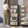 image:imageUAMFURI Extra Large Stackable Storage Bins with Lids amp Wheels 504QT168QT42GAL3Pack Foldable Collapsible Closet Organizers Storage Cabinet with Doors for Bedroom DormBlack