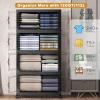 image:imageUAMFURI Extra Large Stackable Storage Bins with Lids amp Wheels 504QT168QT42GAL3Pack Foldable Collapsible Closet Organizers Storage Cabinet with Doors for Bedroom DormBlack