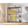 image:imageVIPEK X2 Expandable Clothes Rack Adjustable from 33 to 48 Heavy Duty Garment Racks with Flexible Shelves and Hanger Rods Clothing Rack for Hanging Clothes Metal Wardrobe Closet Rack BlackBlack