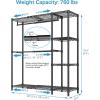 image:imageVIPEK X2 Expandable Clothes Rack Adjustable from 33 to 48 Heavy Duty Garment Racks with Flexible Shelves and Hanger Rods Clothing Rack for Hanging Clothes Metal Wardrobe Closet Rack BlackBlack