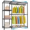 image:imageVIPEK X2 Expandable Clothes Rack Adjustable from 33 to 48 Heavy Duty Garment Racks with Flexible Shelves and Hanger Rods Clothing Rack for Hanging Clothes Metal Wardrobe Closet Rack BlackBlack