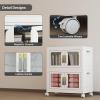 image:imageUAMFURI Stackable Storage Bins with Lids Clear Doors Large Storage Cabinet Foldable Collapsible Closet Organizers for Bedroom Dorm Office 4 White 160 QuartsWhite