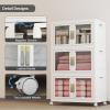image:imageUAMFURI Stackable Storage Bins with Lids Clear Doors Large Storage Cabinet Foldable Collapsible Closet Organizers for Bedroom Dorm Office 4 White 160 QuartsWhite