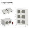 image:imageUAMFURI Stackable Storage Bins with Lids Clear Doors Large Storage Cabinet Foldable Collapsible Closet Organizers for Bedroom Dorm Office 4 White 160 QuartsWhite