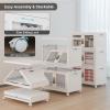 image:imageUAMFURI Stackable Storage Bins with Lids Clear Doors Large Storage Cabinet Foldable Collapsible Closet Organizers for Bedroom Dorm Office 4 White 160 QuartsWhite