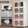 image:imageUAMFURI Stackable Storage Bins with Lids Clear Doors Large Storage Cabinet Foldable Collapsible Closet Organizers for Bedroom Dorm Office 4 White 160 QuartsWhite