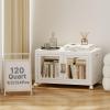 image:imageUAMFURI Stackable Storage Bins with Lids Clear Doors Large Storage Cabinet Foldable Collapsible Closet Organizers for Bedroom Dorm Office 4 White 160 QuartsWhite