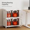 image:imageUAMFURI Stackable Storage Bins with Lids Clear Doors Large Storage Cabinet Foldable Collapsible Closet Organizers for Bedroom Dorm Office 4 White 160 QuartsWhite