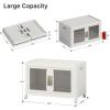 image:imageUAMFURI Stackable Storage Bins with Lids Clear Doors Large Storage Cabinet Foldable Collapsible Closet Organizers for Bedroom Dorm Office 4 White 160 QuartsWhite