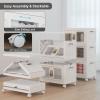 image:imageUAMFURI Stackable Storage Bins with Lids Clear Doors Large Storage Cabinet Foldable Collapsible Closet Organizers for Bedroom Dorm Office 4 White 160 QuartsWhite