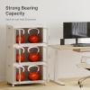 image:imageUAMFURI Stackable Storage Bins with Lids Clear Doors Large Storage Cabinet Foldable Collapsible Closet Organizers for Bedroom Dorm Office 4 White 160 QuartsWhite