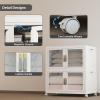 image:imageUAMFURI Stackable Storage Bins with Lids Clear Doors Large Storage Cabinet Foldable Collapsible Closet Organizers for Bedroom Dorm Office 4 White 160 QuartsWhite