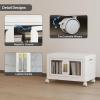 image:imageUAMFURI Stackable Storage Bins with Lids Clear Doors Large Storage Cabinet Foldable Collapsible Closet Organizers for Bedroom Dorm Office 4 White 160 QuartsWhite