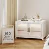 image:imageUAMFURI Stackable Storage Bins with Lids Clear Doors Large Storage Cabinet Foldable Collapsible Closet Organizers for Bedroom Dorm Office 4 White 160 QuartsWhite