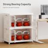 image:imageUAMFURI Stackable Storage Bins with Lids Clear Doors Large Storage Cabinet Foldable Collapsible Closet Organizers for Bedroom Dorm Office 4 White 160 QuartsWhite
