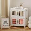image:imageUAMFURI Stackable Storage Bins with Lids Clear Doors Large Storage Cabinet Foldable Collapsible Closet Organizers for Bedroom Dorm Office 4 White 160 QuartsWhite